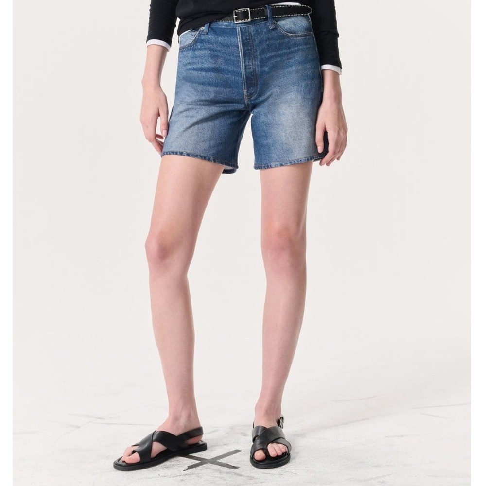 Rag & Bone Miramar Denim Print French Terry Shorts Blue Size 28